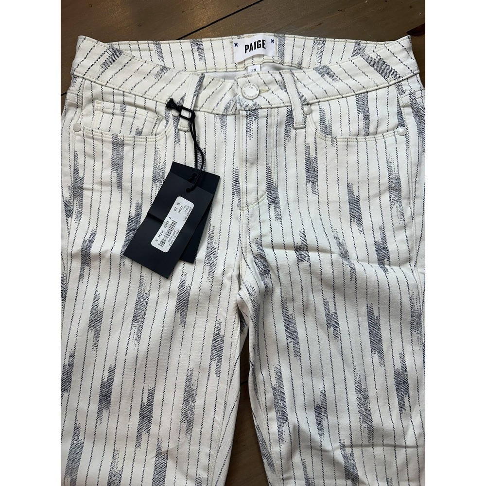 Paige Verdugo Ankle Skinny Jeans Womens 29 White Nori Print Transcend USA